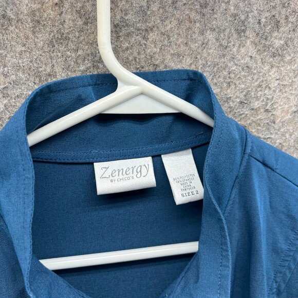 Zenergy Jacket Womens 2 Blue Full Zip Chico's Track Windbreaker Lightweight - Picture 6 of 11